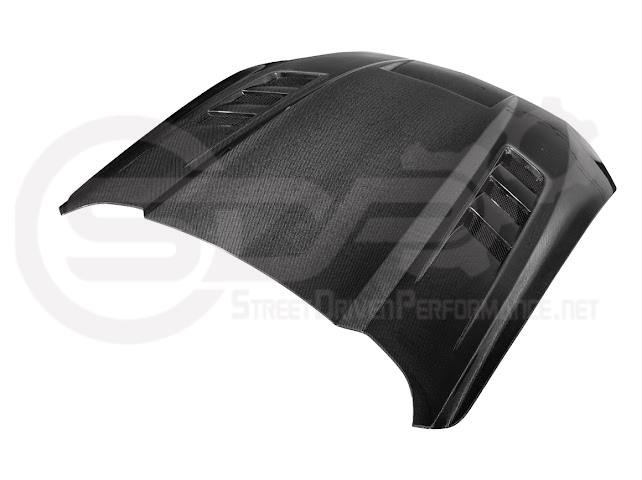 2018-2023 FORD MUSTANG S550 | TERMINATOR STYLE CARBON FIBER FRONT AIR VENTED HOOD